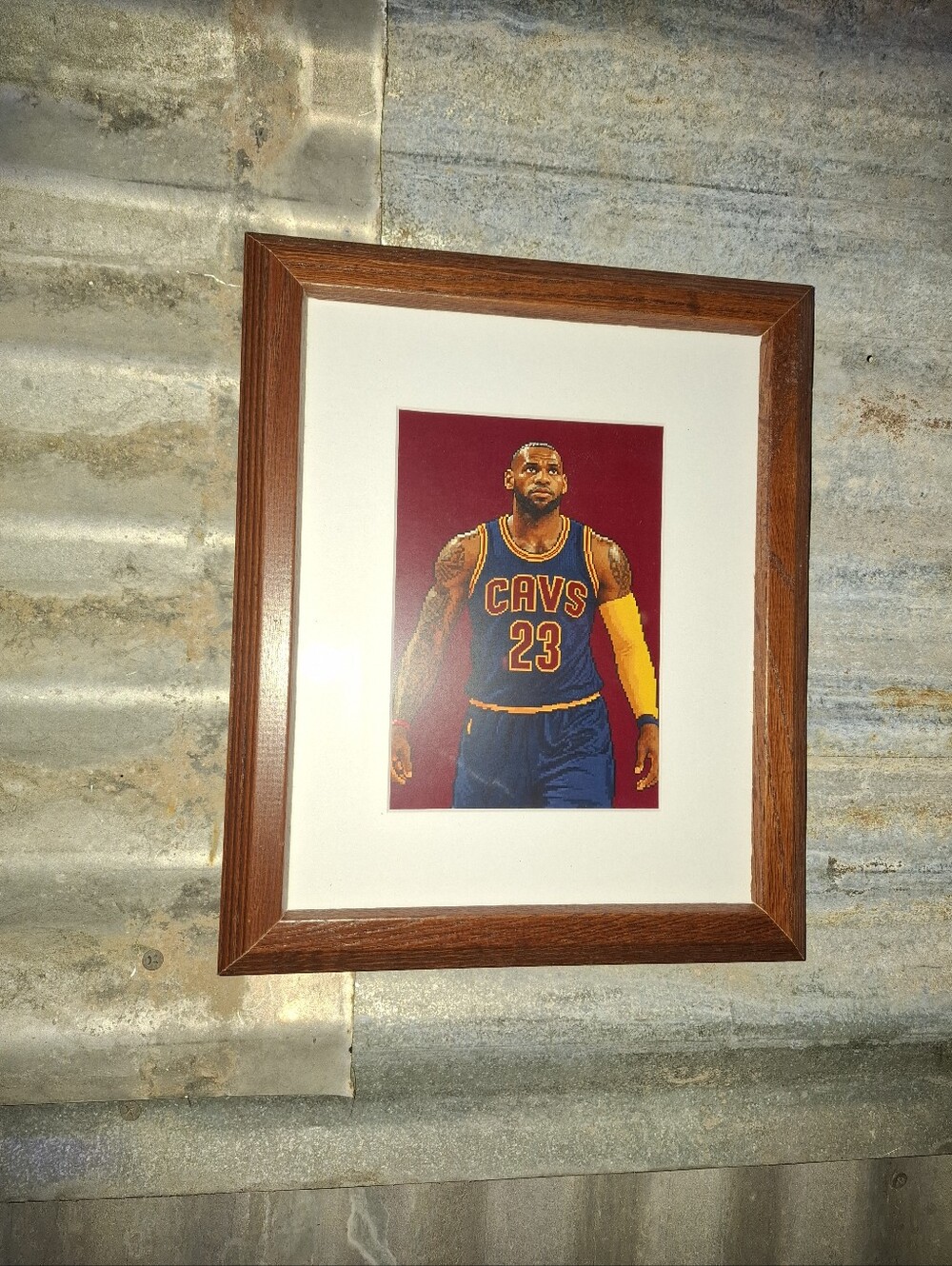 8 Bit LeBron James Retro NBA Cleveland Cavaliers Framed Art Print By Neon Nicho